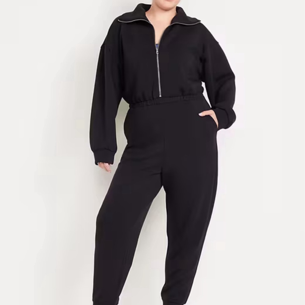 Black Women's Fleece Jumpsuit